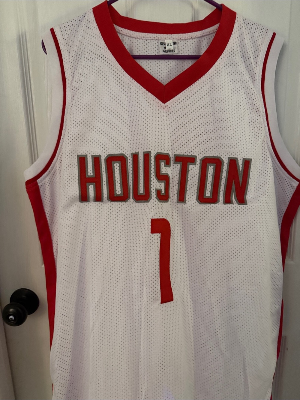 Houston Red & White Basketball Jersey #1